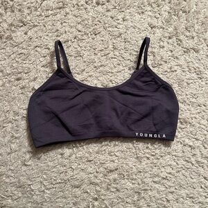 W316 Ribbed Sports Bra in Coal